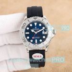 Swiss Copy Rolex Women Yacht-Master 2836 Blue Dial Oysterflex Strap Watches